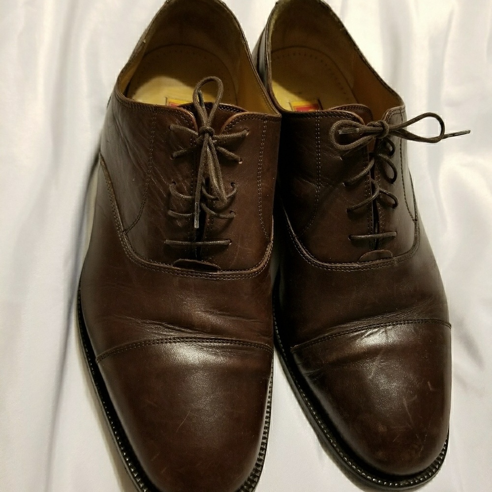12 D Cole Haan Brown Leather Lace Up Oxford Dress